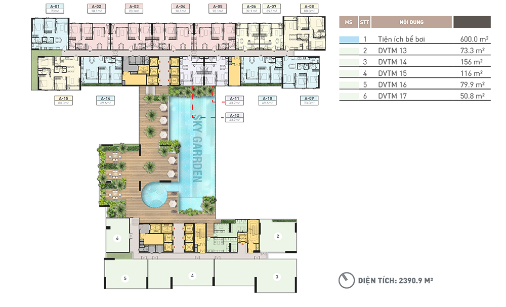 Mặt bằng tầng 4 dự án A&T Riverside