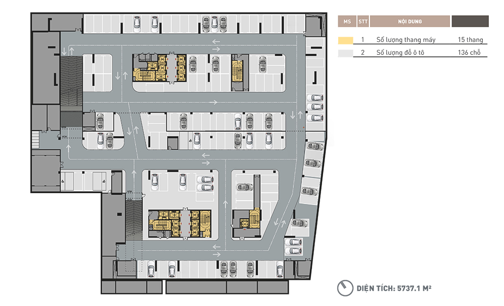 Mặt bằng tầng hầm B1 dự án A&T Riverside