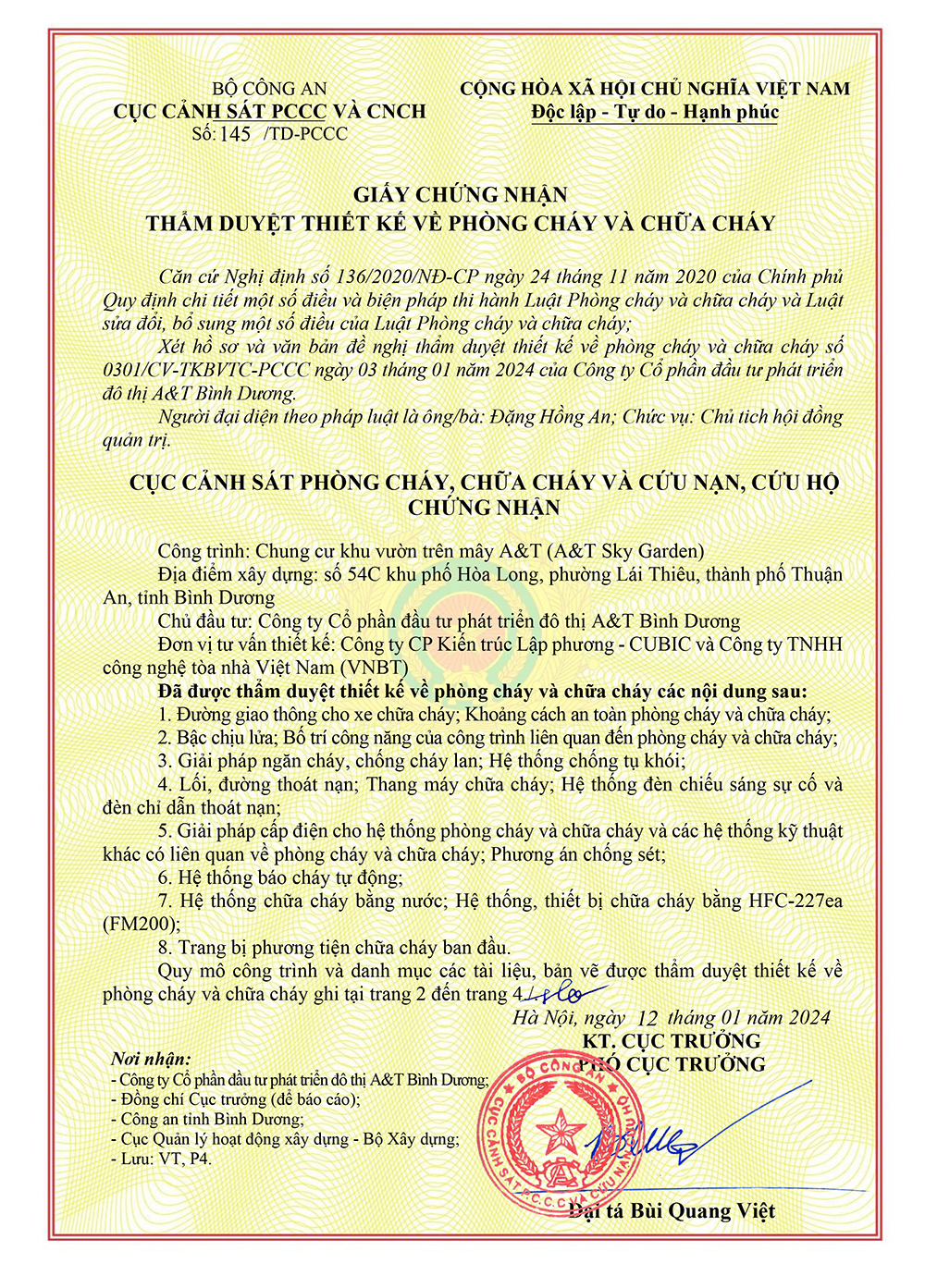 Pháp lý A&T Saigon Riverside: Thẩm duyệt PCCC