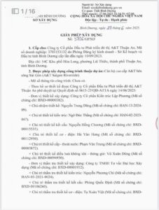 Giấy phép xây dựng dự án A&T Saigon Riverside