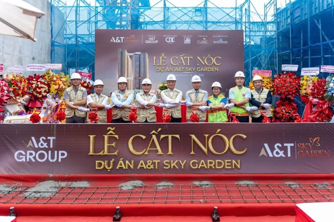 A&T Sky Garden cất nóc vượt tiến độ, khẳng định uy tín Chủ đầu tư Lễ cất nóc dự án A&T Sky Garden vượt tiến độ 30 ngày