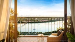 View trực diện sông Sài Gòn từ căn hộ 3 phòng ngủ A&T Saigon Riverside