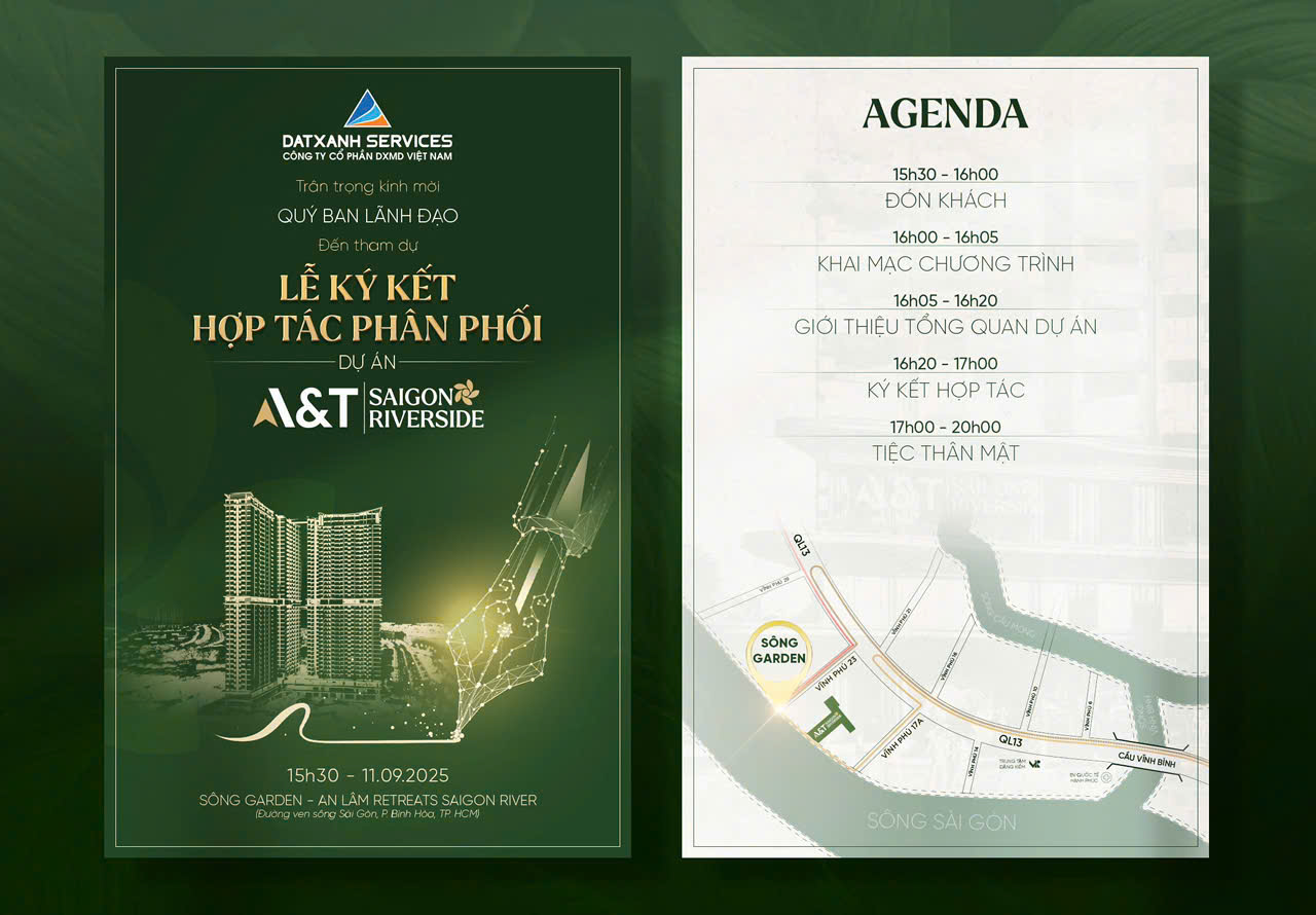 Ký kết hợp tác phân phối dự án A&T Saigon Riverside Thư mời lễ ký kết hợp tác phân phối dự án A&T Saigon Riverside