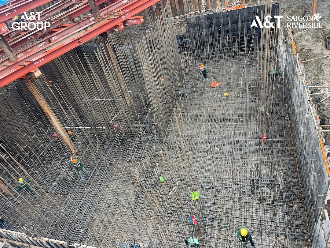 Dự án A&T Saigon Riverside tăng tốc thi công kết cấu ngầm Tiến độ dự án A&T Saigon Riverside mới nhất