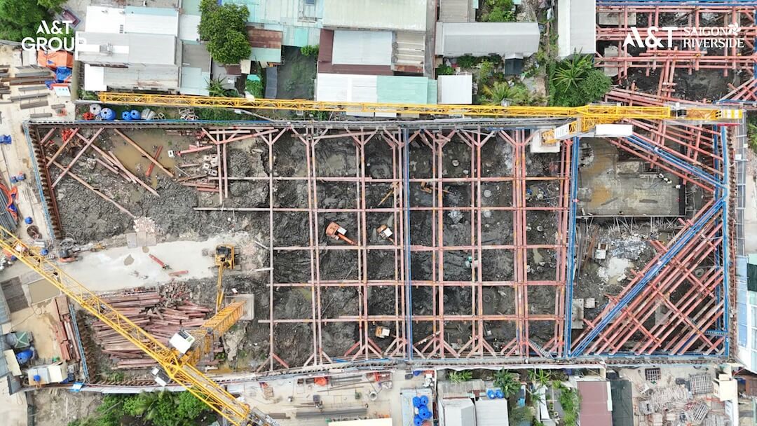 Dự án A&T Saigon Riverside tăng tốc thi công kết cấu ngầm Tiến độ dự án A&T Saigon Riverside mới nhất