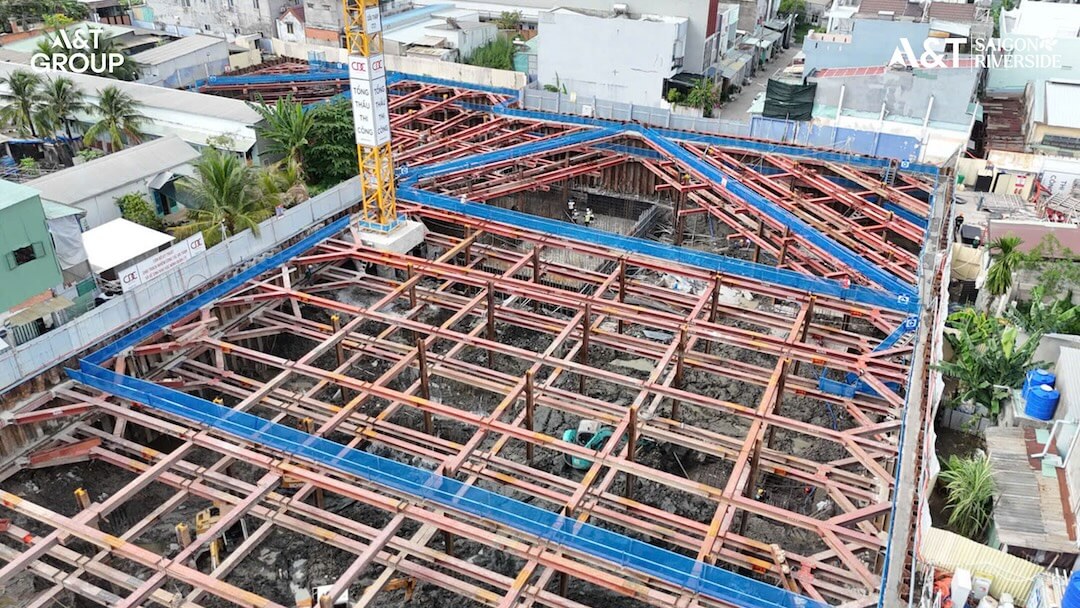Dự án A&T Saigon Riverside tăng tốc thi công kết cấu ngầm Tiến độ dự án A&T Saigon Riverside mới nhất